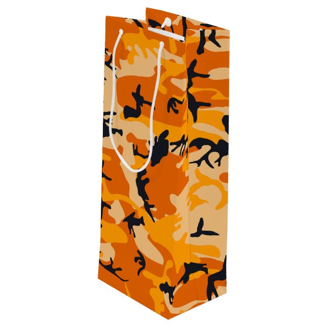 Sac Cadeau Pour Bouteille Camouflage orange, Militaire, Armée (Dos Angle)