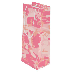 Sac Cadeau Pour Bouteille Camouflage rose, Armée