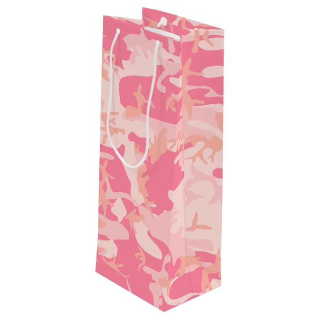 Sac Cadeau Pour Bouteille Camouflage rose, Armée (Dos Angle)