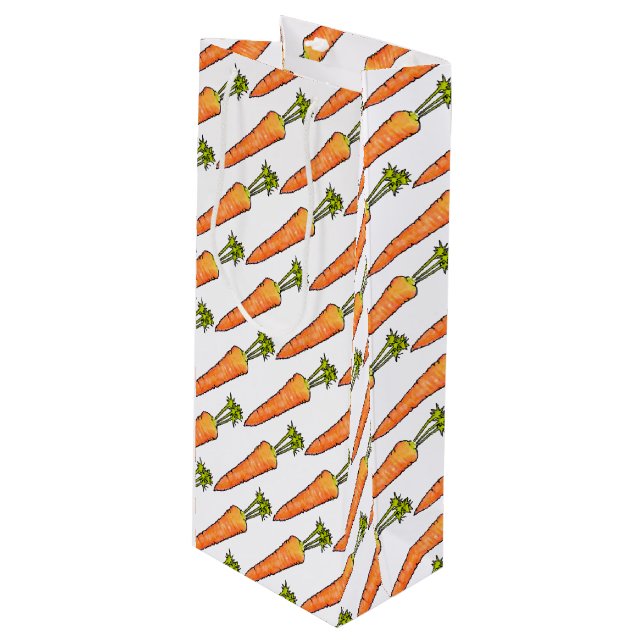 Sac Cadeau Pour Bouteille Carotte (Devant Angle)