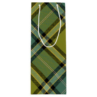 Sac Cadeau Pour Bouteille Carreaux olive