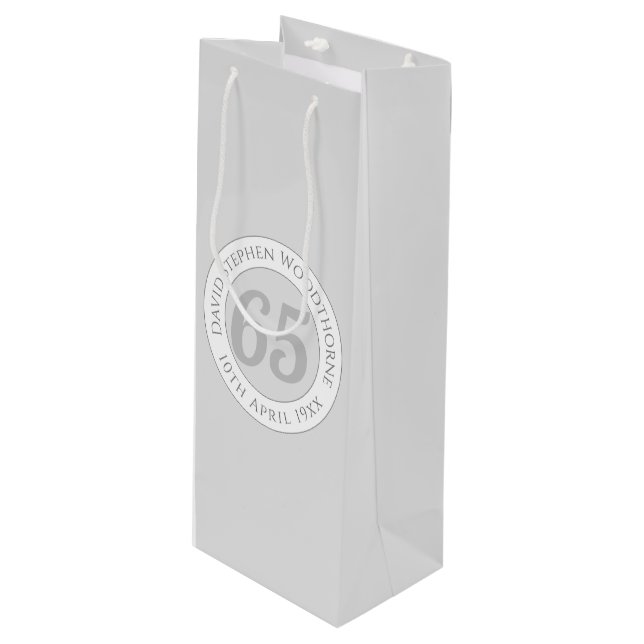 Sac Cadeau Pour Bouteille Célébration commémorative du 65e anniversaire (Devant Angle)