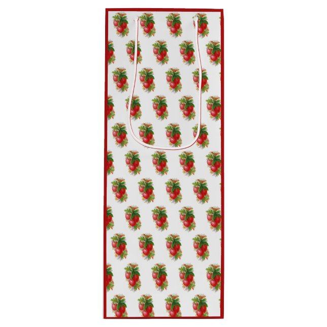 Sac Cadeau Pour Bouteille Cerises vintages (Devant)