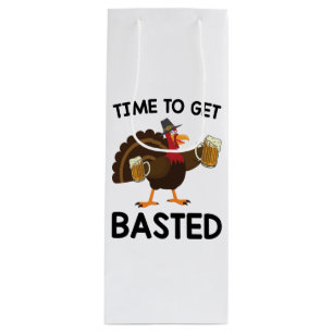 Sac Cadeau Pour Bouteille C'est l'heure de se faire arroser Funny Beer Dinde