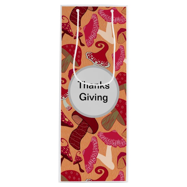 Sac Cadeau Pour Bouteille Champignons mignons (Devant)