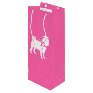Sac Cadeau Pour Bouteille Chapeau de remise de diplômes thème chien pug rose