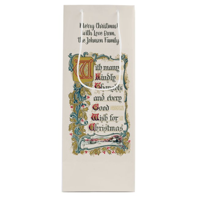 Sac Cadeau Pour Bouteille Chaque bon souhait pour Noël (Devant)
