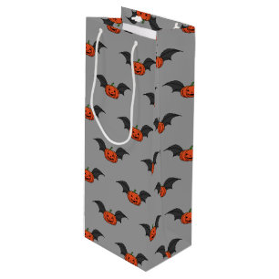 Sac Cadeau Pour Bouteille Chat Citrouille d'Halloween