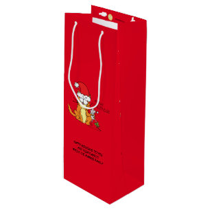 Sac Cadeau Pour Bouteille Chat Funny Noël Cartographie mignonne souris souri