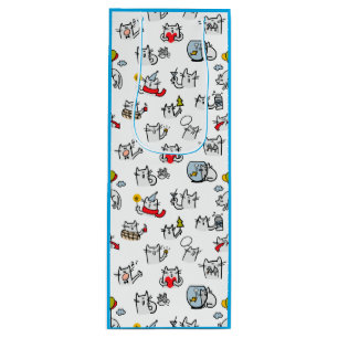 Sac Cadeau Pour Bouteille Chats amusants, lait et magie.