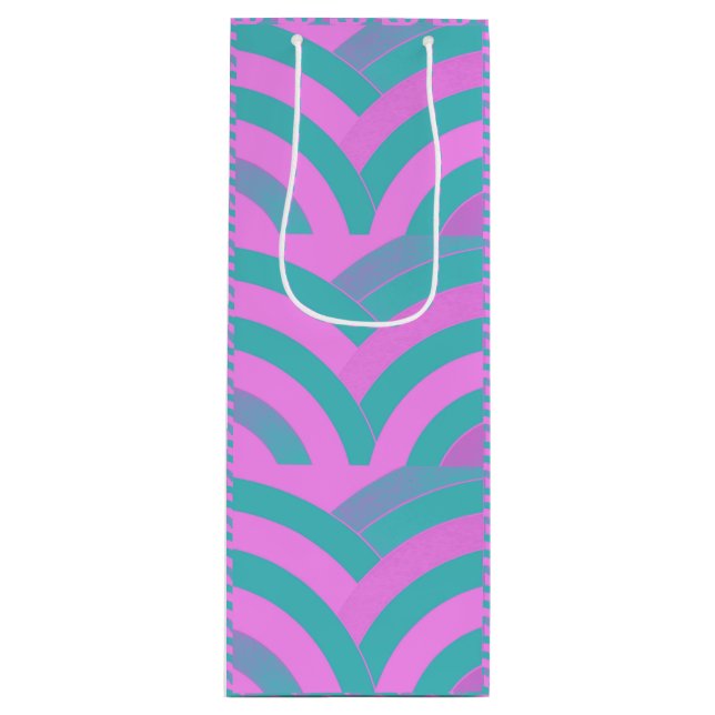 Sac Cadeau Pour Bouteille chevrons chic et design (Devant)