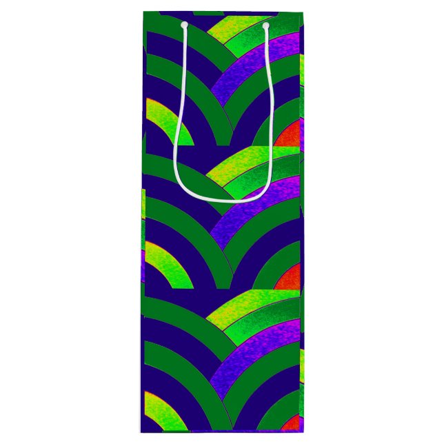 Sac Cadeau Pour Bouteille chevrons chic et design (Devant)