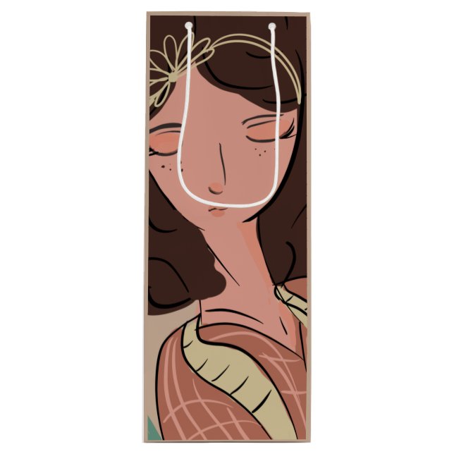 Sac Cadeau Pour Bouteille Chic Woman Plante Lover Blogger (Devant)