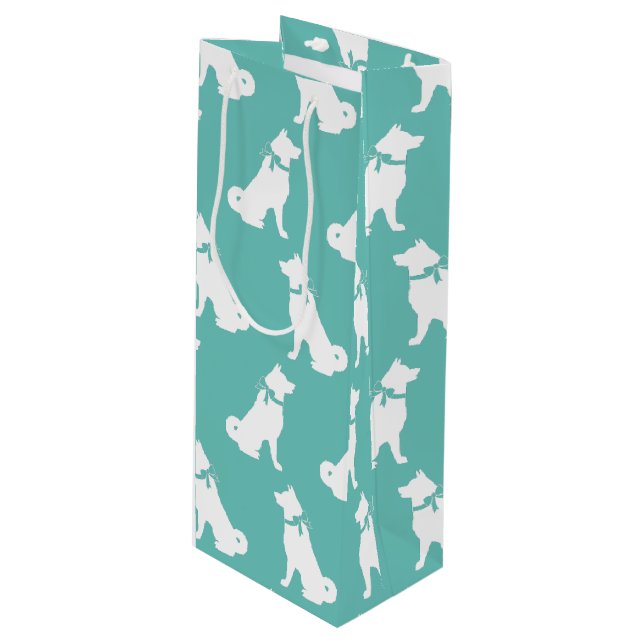 Sac Cadeau Pour Bouteille Chien Akita Puppy (Devant Angle)