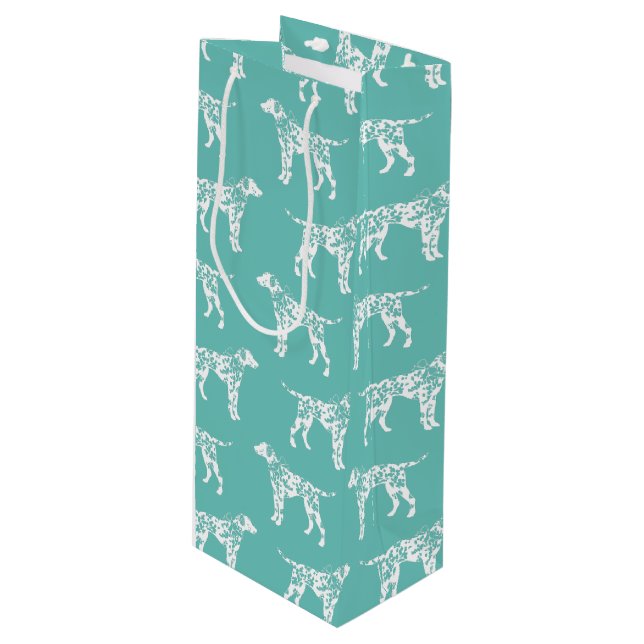 Sac Cadeau Pour Bouteille Chiot Dalmatien (Devant Angle)