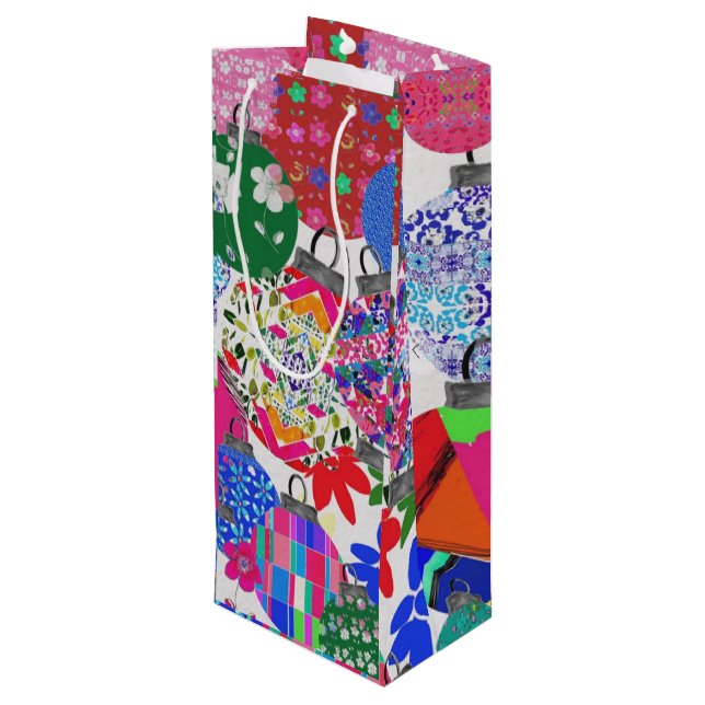 Sac Cadeau Pour Bouteille Christmas ball wine bag (Dos Angle)