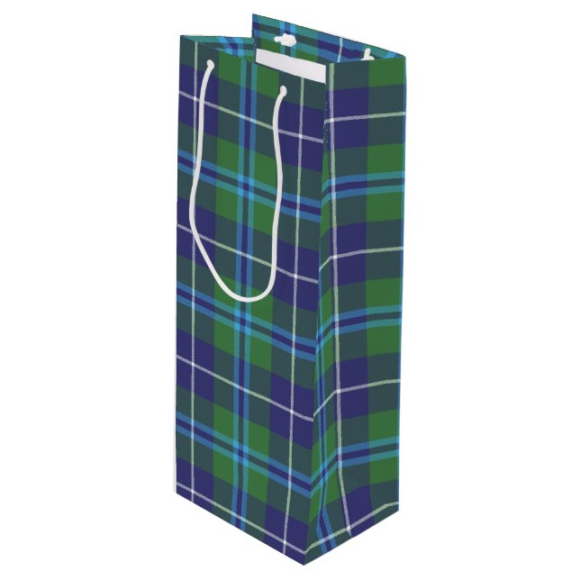 Sac Cadeau Pour Bouteille Christmas Tartan Clan Douglas Plaid Check (Devant Angle)