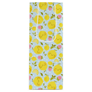 Sac Cadeau Pour Bouteille Citron bleu fraise