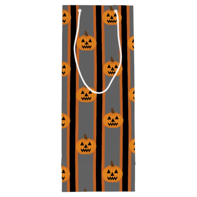 Sac Cadeau Pour Bouteille Citrouilles d'Halloween amusants et fantaisistes (Dos)