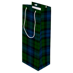 Sac Cadeau Pour Bouteille Clan de Noël Plaid Militaire Campbell Green Check