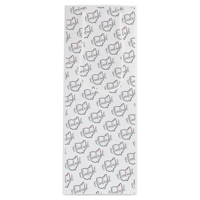 Sac Cadeau Pour Bouteille Cleveland Ohio Love (Devant)