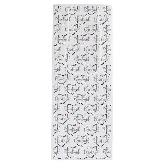 Sac Cadeau Pour Bouteille Cleveland Ohio Love (Devant)