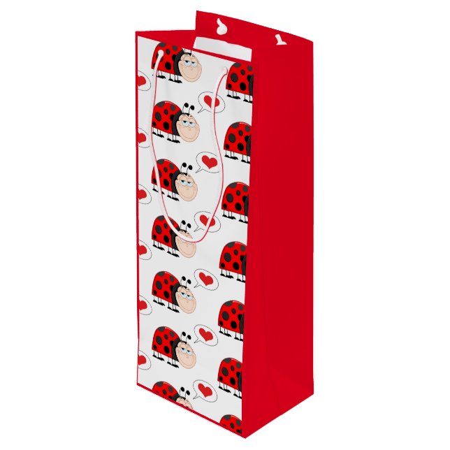 Sac Cadeau Pour Bouteille Coccinelle d'insecte d'amour (Dos Angle)