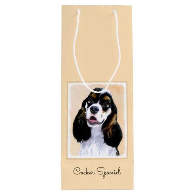 Sac Cadeau Pour Bouteille Cocker Spaniel (Parti) Peinture - Art Chien origin (Dos)