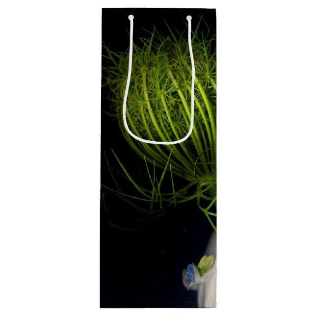 Sac Cadeau Pour Bouteille "Cœur vert dans noir" (Devant)