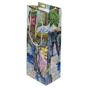 Sac Cadeau Pour Bouteille Coin de Flying Pig Farm et Wine a Bit.