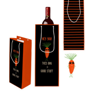 Sac Cadeau Pour Bouteille Collection de carottes cool en noir