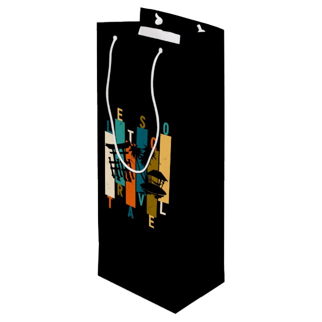 Sac Cadeau Pour Bouteille Commençons à voyager (Dos Angle)