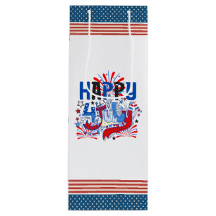 Sac Cadeau Pour Bouteille Conception de célébration patriotique du 4 juillet