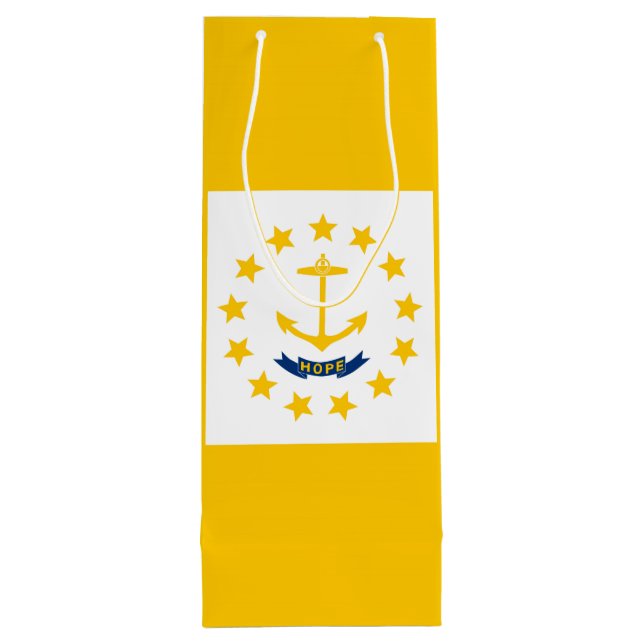 Sac Cadeau Pour Bouteille Conception de drapeau d'état d'Île de Rhode (Dos)