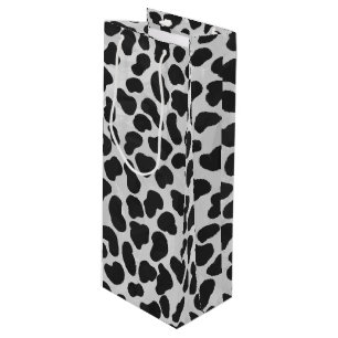 Sac Cadeau Pour Bouteille Copie noire et blanche dalmatienne