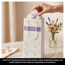 Coquelicots Lavande Boho Monogramme Nom Fleur Sauv