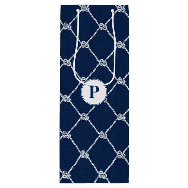 Sac Cadeau Pour Bouteille Cordes De Voile Côtière Nautique (Devant)