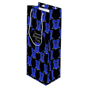 Sac Cadeau Pour Bouteille Corset bleu aguicheur