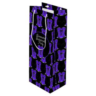 Sac Cadeau Pour Bouteille Corset Violet Coquin