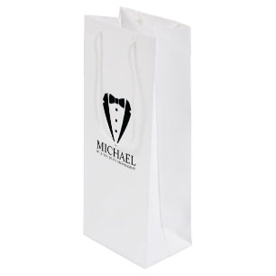 Sac Cadeau Pour Bouteille Costume Tuxedo Noir - Proposition de fabricant