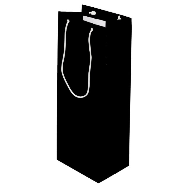 Sac Cadeau Pour Bouteille Couleur solide noire pure (Devant Angle)
