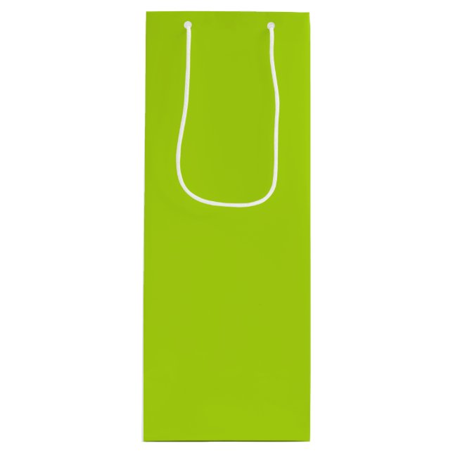Sac Cadeau Pour Bouteille Couleur vert citron uni (Devant)