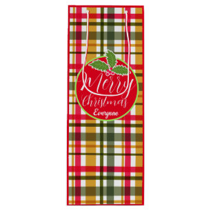 Sac Cadeau Pour Bouteille Couleurs de Noël utilisées