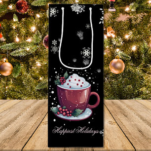 Sac Cadeau Pour Bouteille Coupe de Noël de chocolat chaud