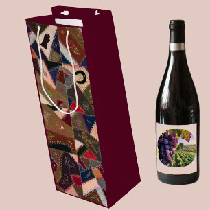 Sac Cadeau Pour Bouteille Couvre-lit vintage patchwork élégant et coloré