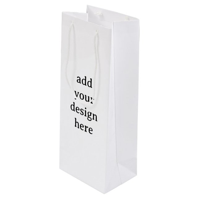 Sac Cadeau Pour Bouteille Créez Votre Propre Simple Coutume 4,75” x 4” x 13” (Devant Angle)