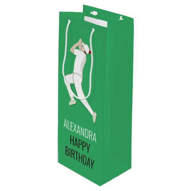 Sac Cadeau Pour Bouteille Cricket (Devant Angle)