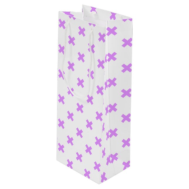 Sac Cadeau Pour Bouteille Crochets Lilac sur blanc (Devant Angle)