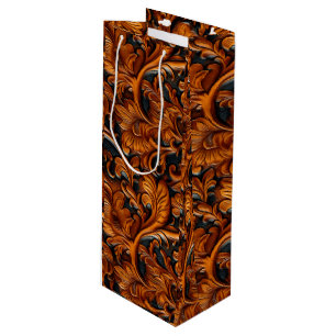 Sac Cadeau Pour Bouteille Cuir noir Brown vintage