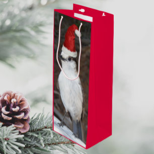 Sac Cadeau Pour Bouteille Cute Jack Whiskey Porté Chapeau Rouge Santa